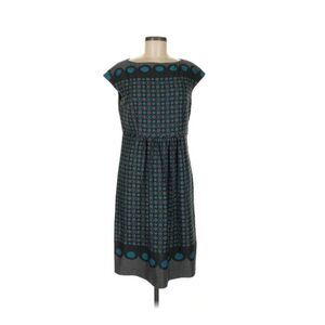 Adrianna Papell Womens Geometric Print Cap Sleeve Dress Teal & Gray Size 8